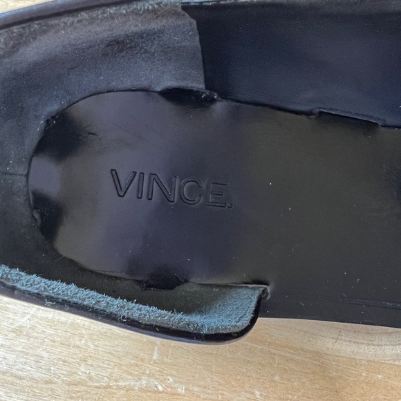 Vince Black Open-Toe Leather Loafers - Picture 8 of 10